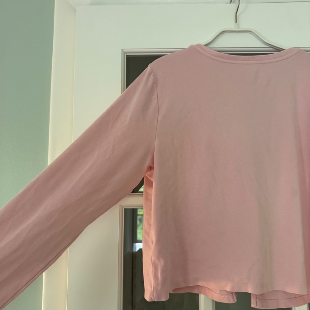 Aerie Pink Tie-Front Long Sleeve Top - Picture 11 of 12